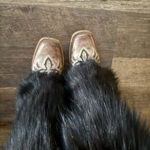 Black Faux fur boot covers